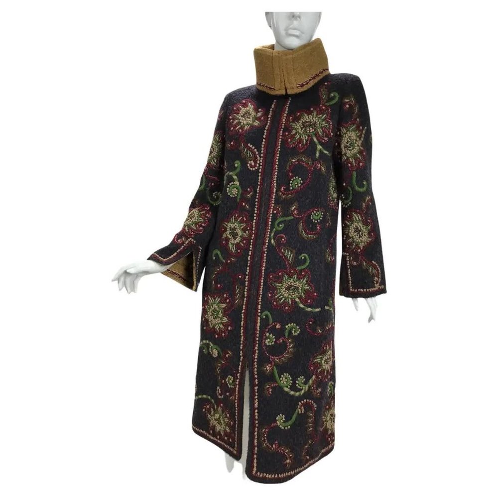 Oscar de la Renta F/W 2000 Runway Wool Mohair Fully Embroidered Coat